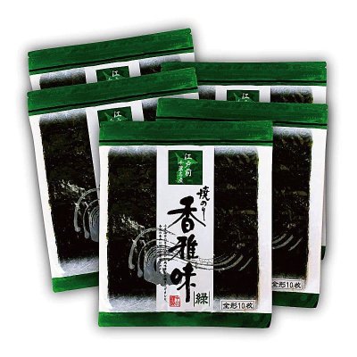画像1: 江戸前 ちば海苔 香雅味 緑 全形10枚入×5帖