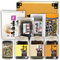 詰合せ50セット 選べる味・焼海苔ボトルなど８点セット(お宝箱にも使える千両箱入)
